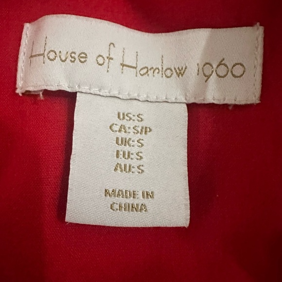 House of Harlow 1969 Red Summer Linen Blend Dress with Floral Pattern size S - Picture 9 of 9